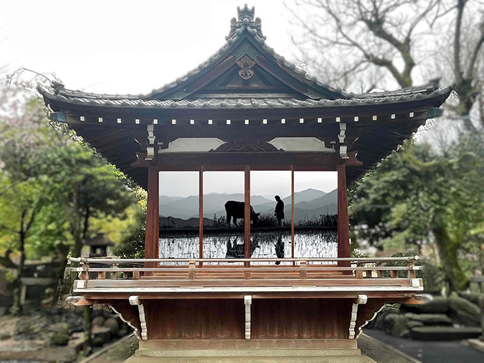 牛嶋神社・神楽殿 LED モニター設置イメージ